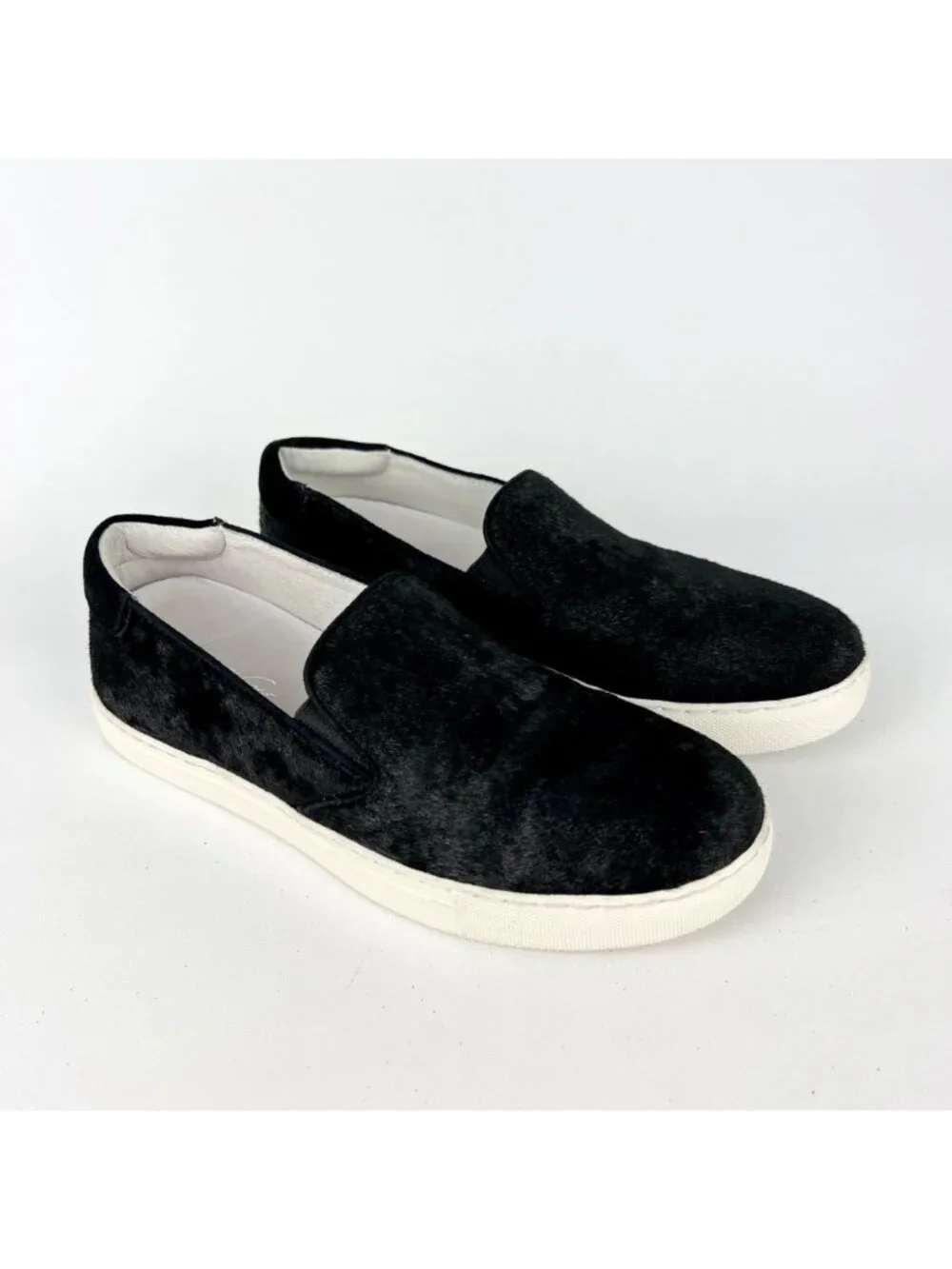 Kenneth Cole King Womens Sneaker Black Haircalf Fashion Slip On Shoes size 8